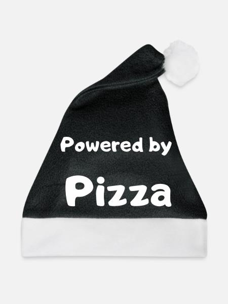 Pizza-Design - Weihnachtsmütze - Schwarz/Weiß