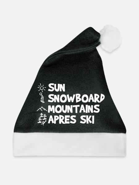 Lustiger Snowboarding Witz - Weihnachtsmütze - Schwarz/Weiß