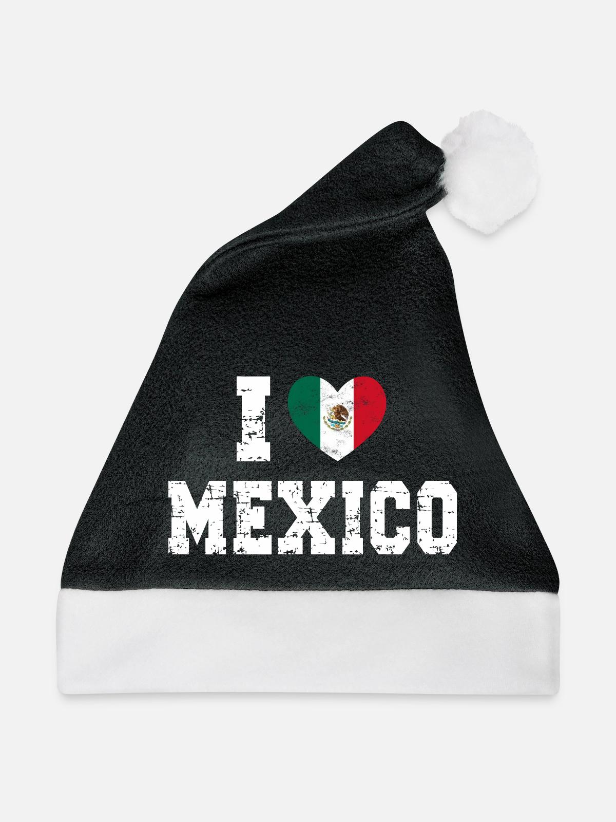 Mexiko - Weihnachtsmütze - Schwarz/Weiß - Vorne
