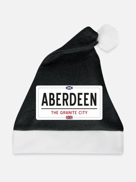 Ortsschild von Aberdeen - Weihnachtsmütze - Schwarz/Weiß - Vorne
