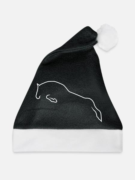 Springpferd - Weihnachtsmütze - Schwarz/Weiß - Vorne