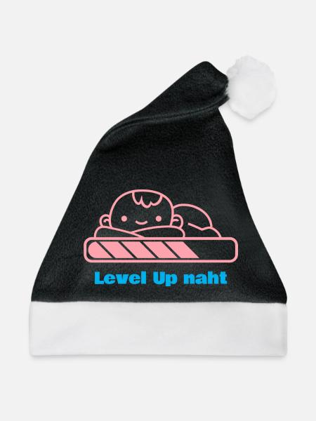 Level Up, Bald-Papa! - Weihnachtsmütze - Schwarz/Weiß