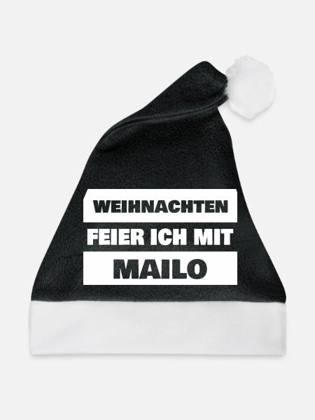 Vorname Mailo - Weihnachtsmütze - Schwarz/Weiß