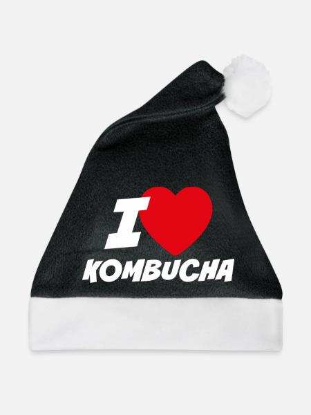 Ich liebe Kombucha - Weihnachtsmütze - Schwarz/Weiß