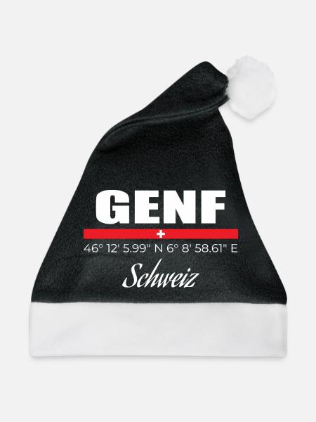 Genf - Weihnachtsmütze - Schwarz/Weiß