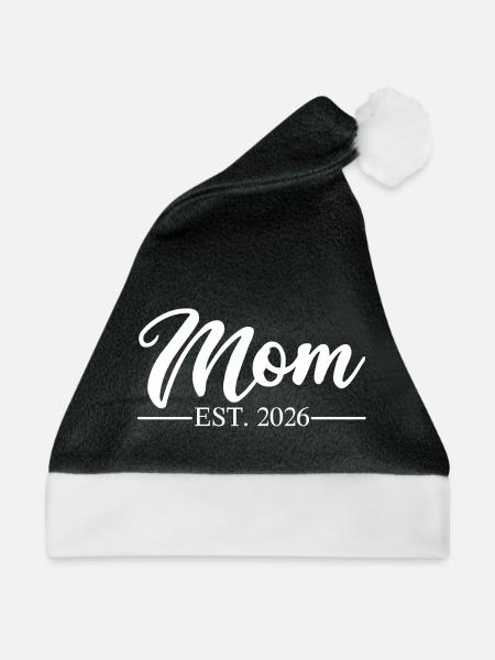 Mom Est 2026 - Weihnachtsmütze - Schwarz/Weiß