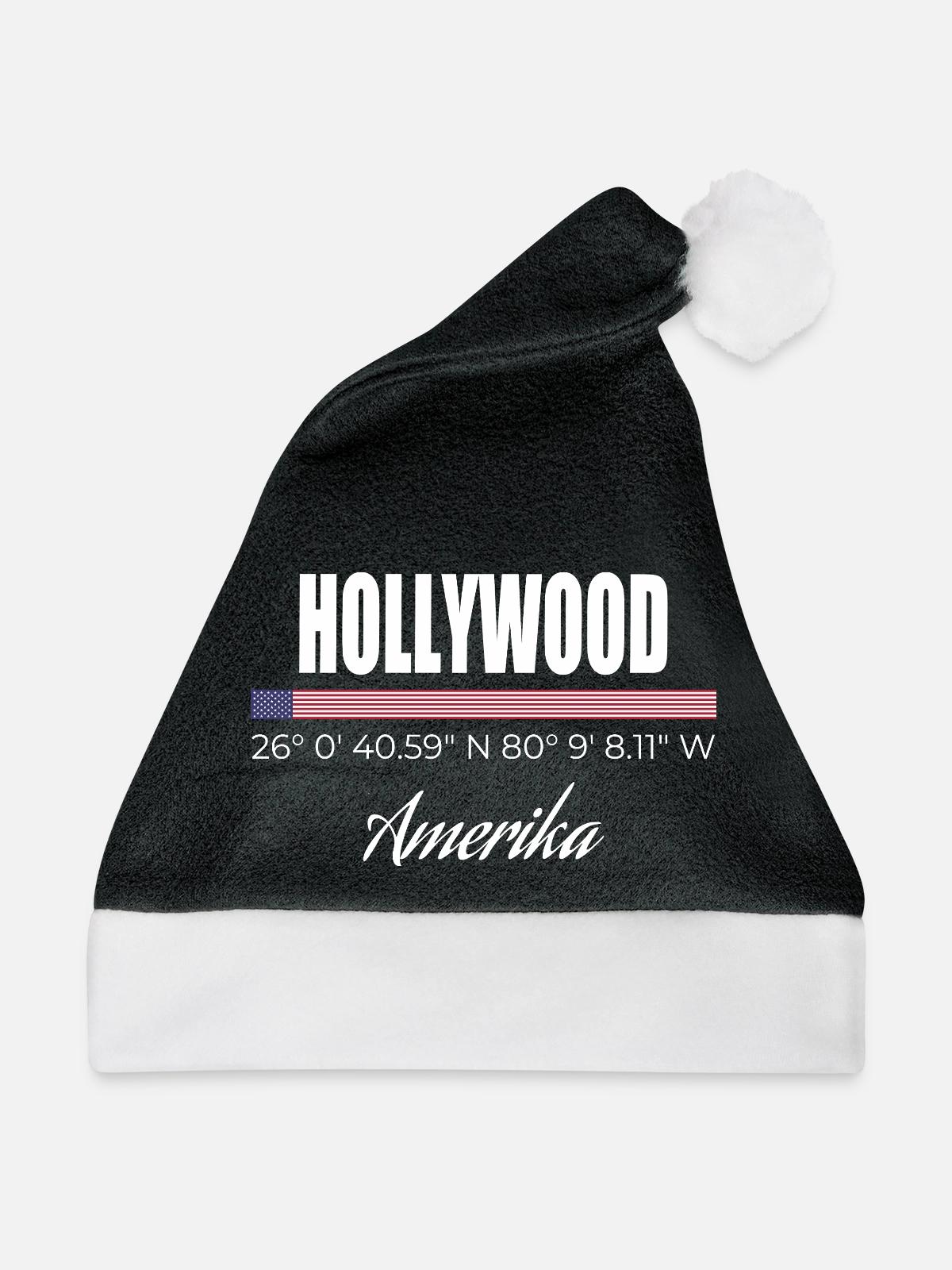 Hollywood - Weihnachtsmütze - Schwarz/Weiß - Vorne