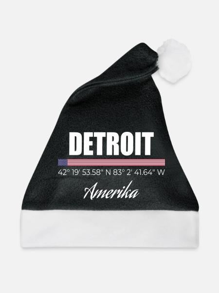 Detroit - Weihnachtsmütze - Schwarz/Weiß