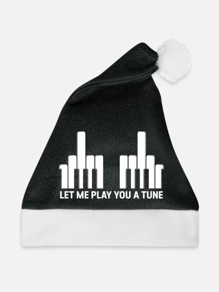 Klaviertasten Mittelfinger - Weihnachtsmütze - Schwarz/Weiß