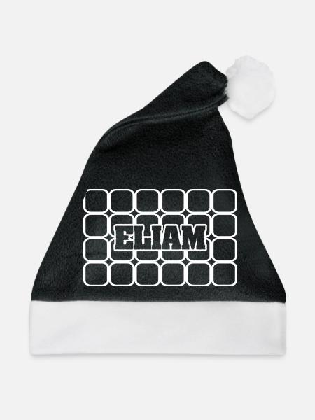 Maennername Eliam - Weihnachtsmütze - Schwarz/Weiß - Vorne