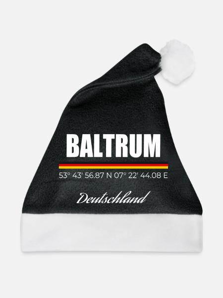 Baltrum - Weihnachtsmütze - Schwarz/Weiß - Vorne