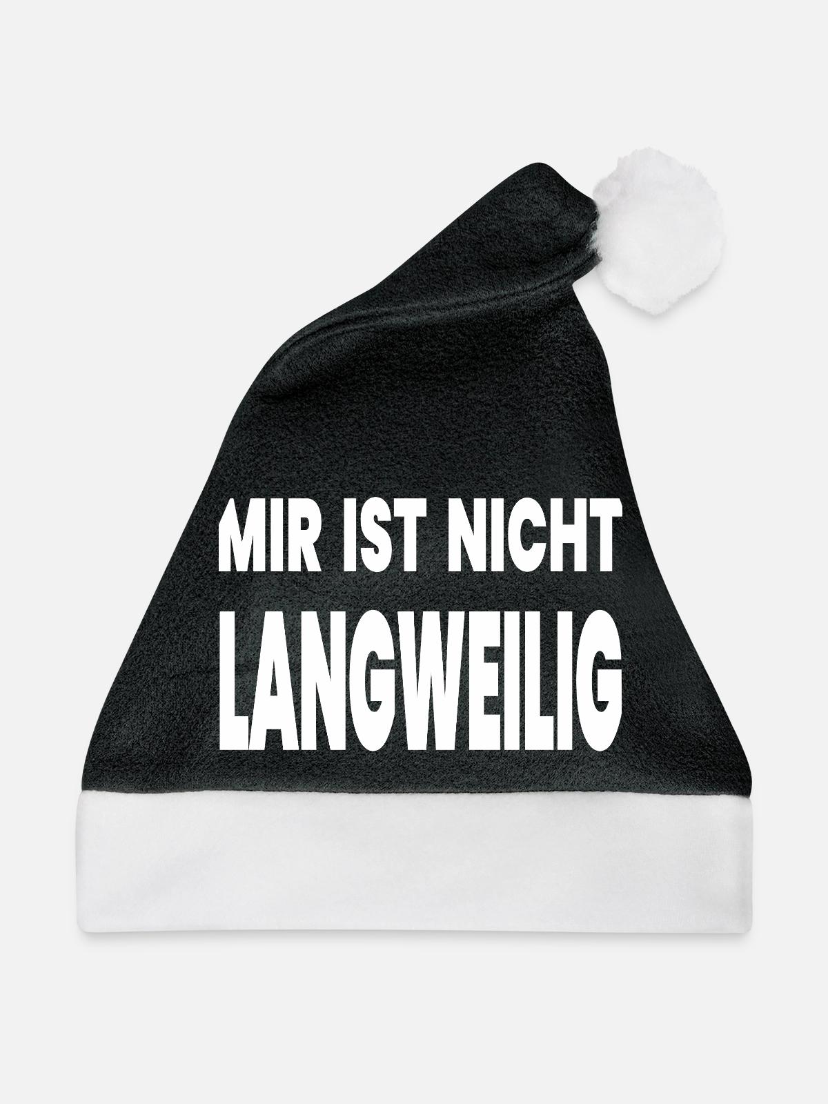 Langweilig - Weihnachtsmütze - Schwarz/Weiß - Vorne