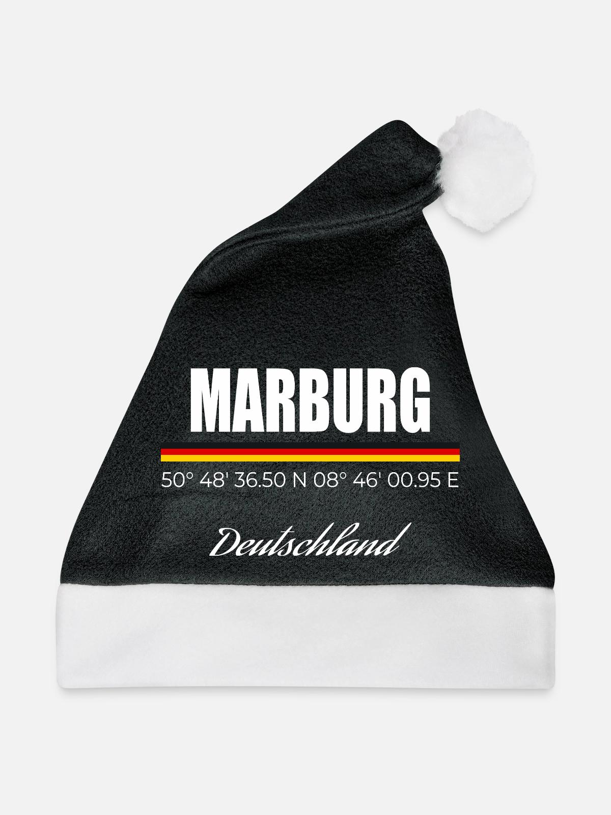 Marburg - Weihnachtsmütze - Schwarz/Weiß - Vorne