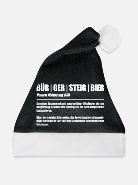 Bürgersteigbier Ortskontrollfahrt OKF - Weihnachtsmütze - Schwarz/Weiß