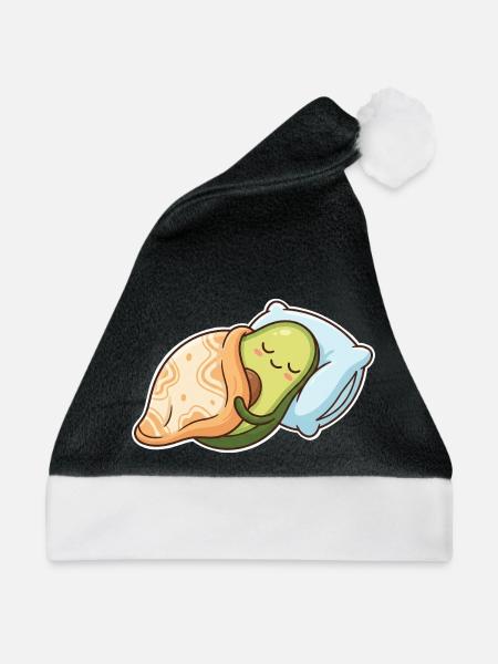 Avocado Schlafen - Weihnachtsmütze - Schwarz/Weiß