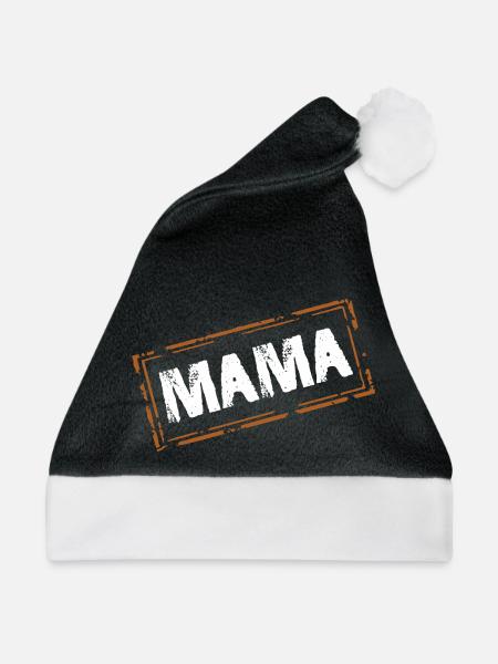 mama - Weihnachtsmütze - Schwarz/Weiß