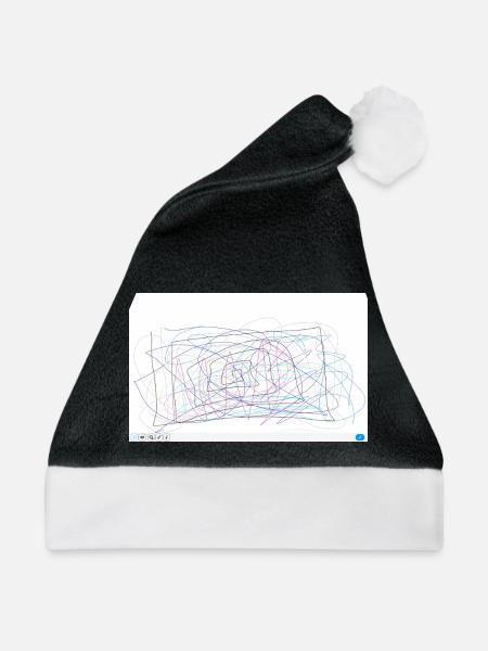 Abstrakte Farbwirbel Skizze - Weihnachtsmütze - Schwarz/Weiß - Vorne