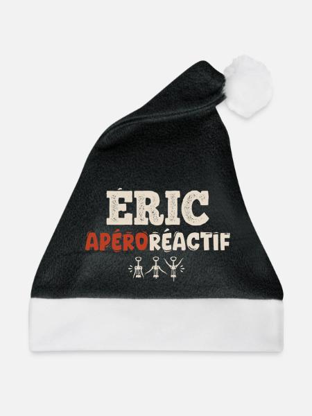 Éric Apéroréactif – Humorgeschenk - Weihnachtsmütze - Schwarz/Weiß - Vorne
