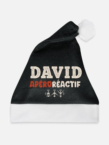 David Apéroréactif – Humorgeschenk - Weihnachtsmütze - Schwarz/Weiß