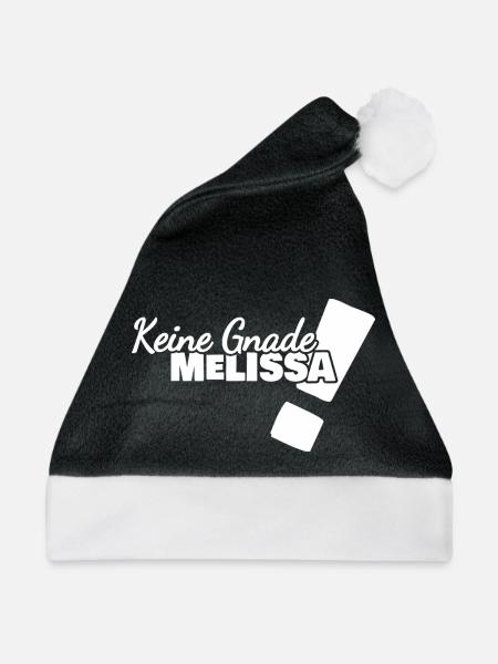 Geschenk für Melissa - Weihnachtsmütze - Schwarz/Weiß - Vorne