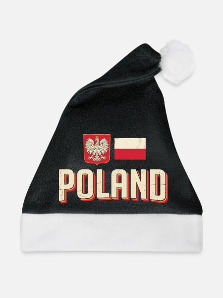 Polen Emblem Retro Flagge - Weihnachtsmütze - Schwarz/Weiß