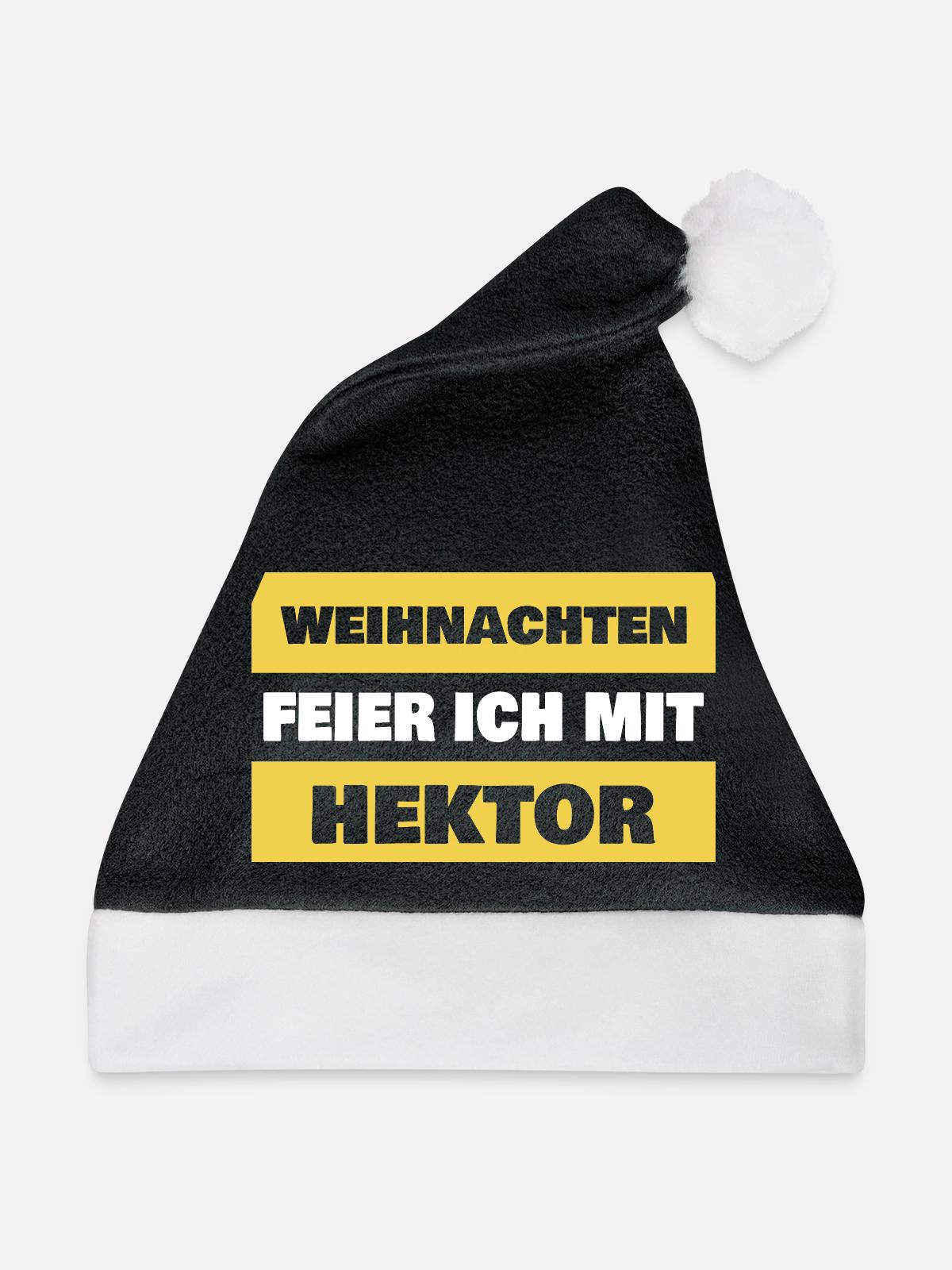 Geschenk für Hektor - Weihnachtsmütze - Schwarz/Weiß - Vorne