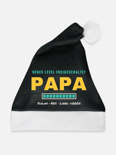 Papa – Neues Level freigeschaltet - Weihnachtsmütze - Schwarz/Weiß