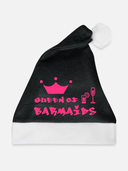 Queen of Barmaids - Weihnachtsmütze - Schwarz/Weiß