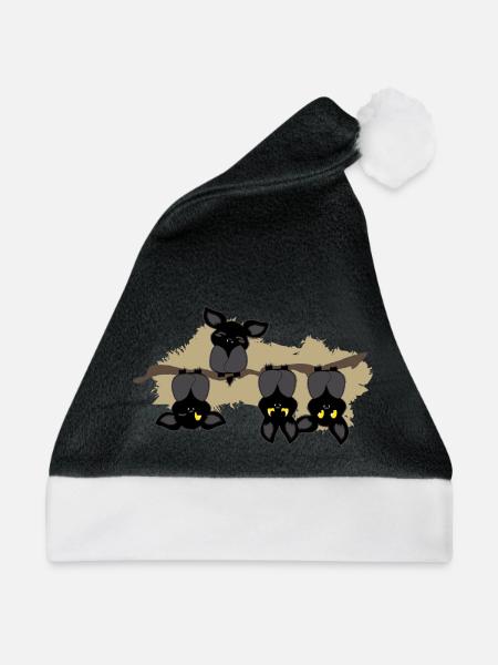 Fledermaus andersrum - Weihnachtsmütze - Schwarz/Weiß