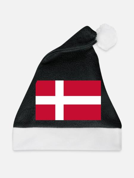 Dänemark Flagge - Weihnachtsmütze - Schwarz/Weiß