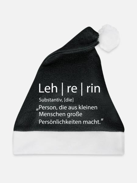 Lehrerin - Weihnachtsmütze - Schwarz/Weiß
