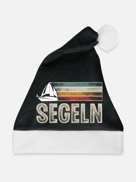 Segeln Segler Segelboot Retro Vintage - Weihnachtsmütze - Schwarz/Weiß