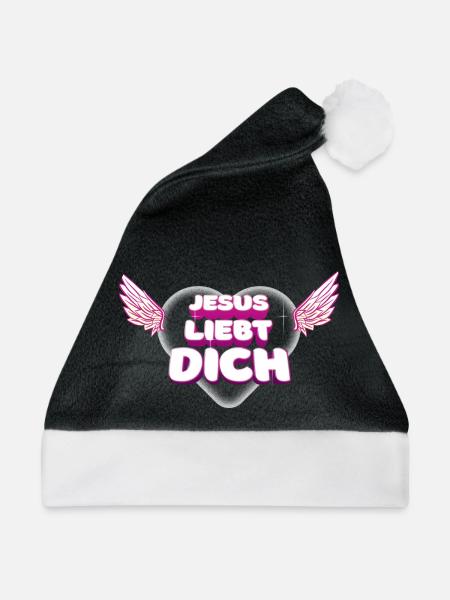 Jesus liebt dich - Weihnachtsmütze - Schwarz/Weiß