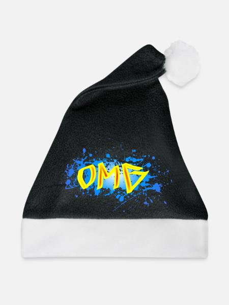 OMG - Weihnachtsmütze - Schwarz/Weiß - Vorne