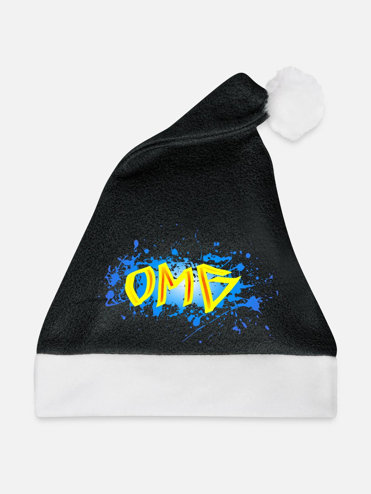 OMG - Weihnachtsmütze - Schwarz/Weiß - Vorne