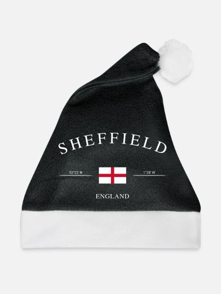 Sheffield England – Urlaub Souvenir & Geschenk - Weihnachtsmütze - Schwarz/Weiß