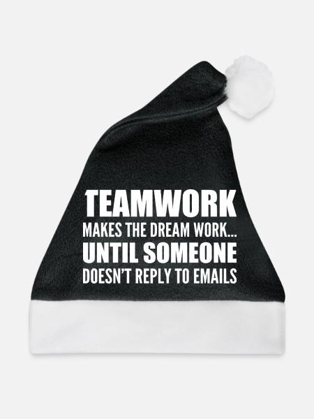 Gemeinschaftsarbeit... ohne E-Mail-Antwort - Weihnachtsmütze - Schwarz/Weiß - Vorne