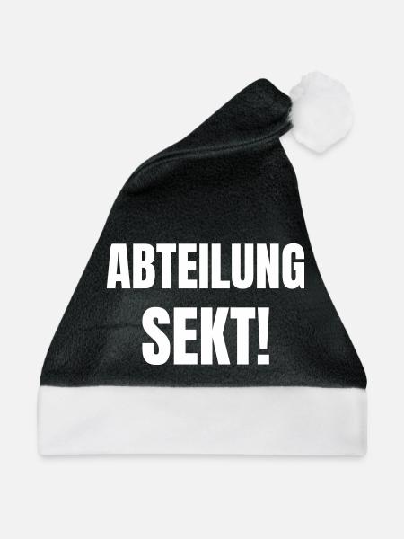 Abteilung Sekt! - Weihnachtsmütze - Schwarz/Weiß - Vorne