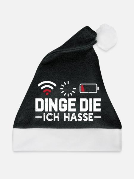 Nerd Computer DINGE DIE ICH HASSE LUSTIG - Weihnachtsmütze - Schwarz/Weiß - Vorne