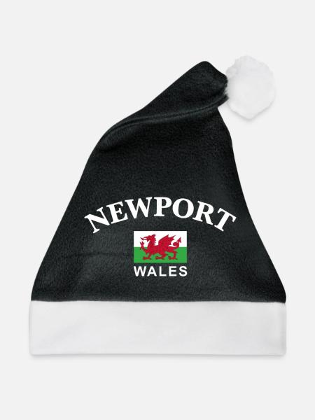 Newport, Wales - Weihnachtsmütze - Schwarz/Weiß