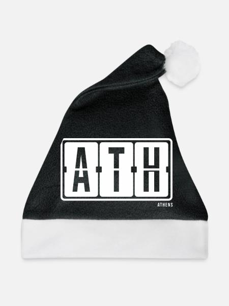 Athen ATH, City Hoodie Athens Souvenir - Weihnachtsmütze - Schwarz/Weiß - Vorne