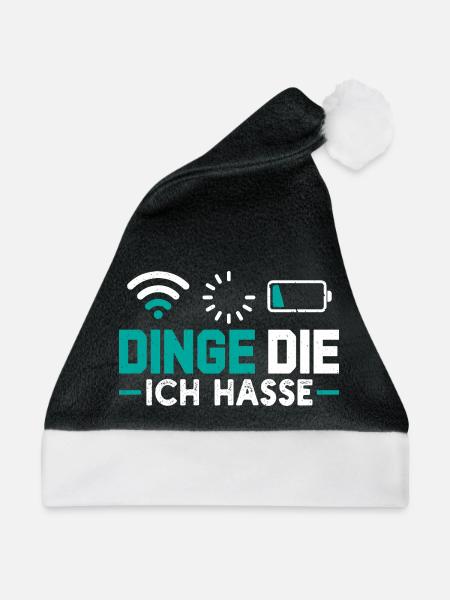 Nerd Computer DINGE DIE ICH HASSE LUSTIG - Weihnachtsmütze - Schwarz/Weiß - Vorne