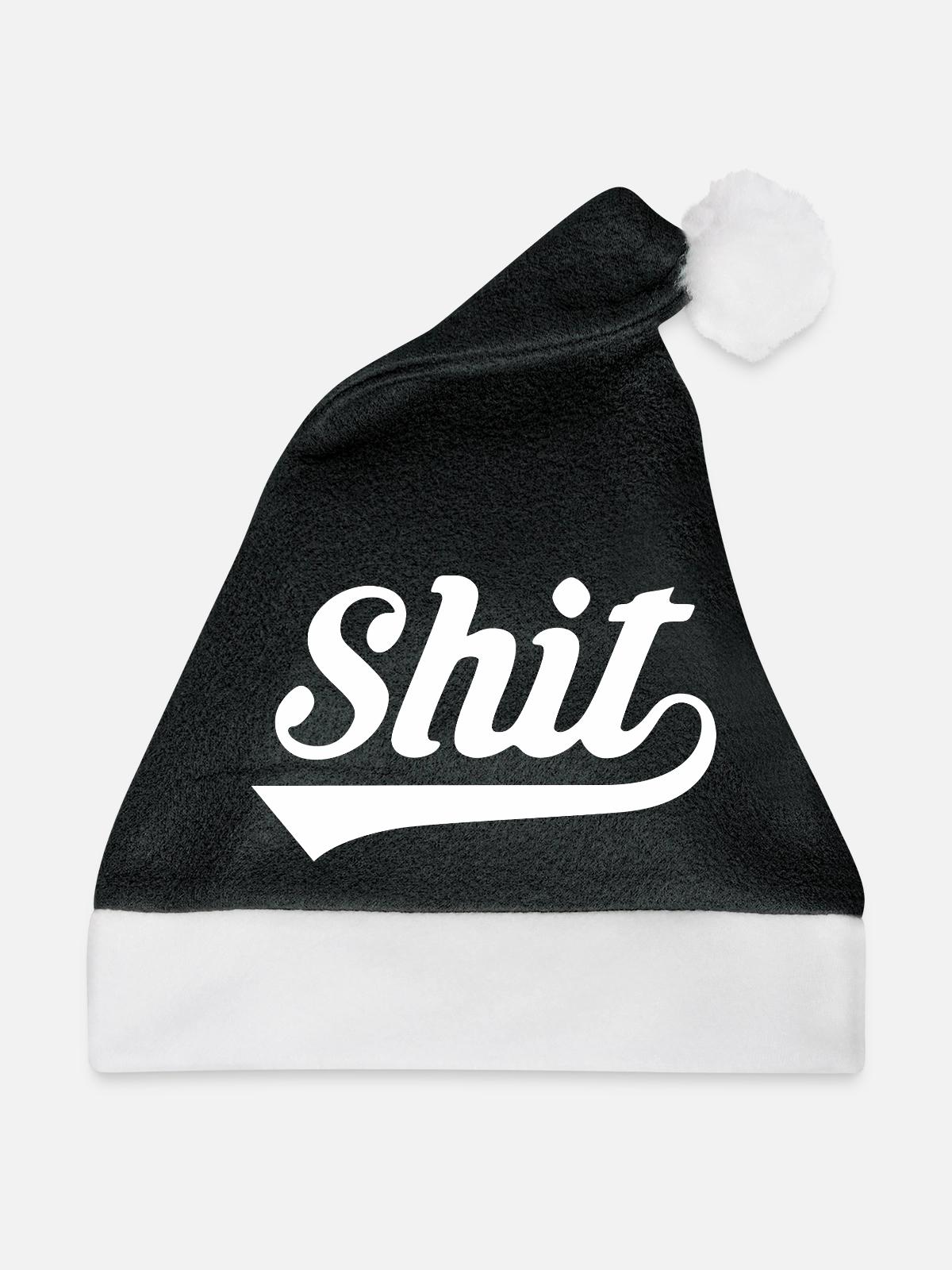 Scheiße Retro-Skript - Weihnachtsmütze - Schwarz/Weiß - Vorne