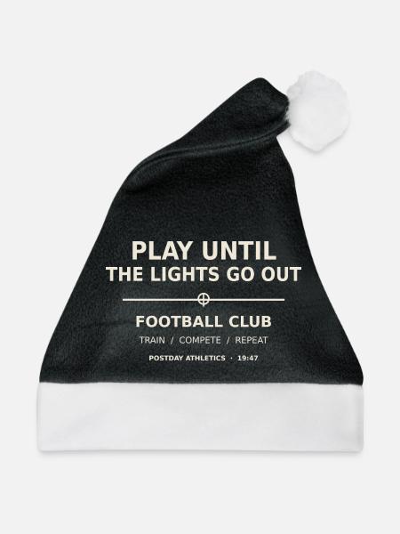 Play Until The Lights Go Out – Football - Weihnachtsmütze - Schwarz/Weiß - Vorne