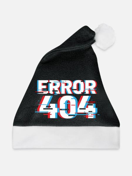 Fehler 404 Glitch - Weihnachtsmütze - Schwarz/Weiß - Vorne