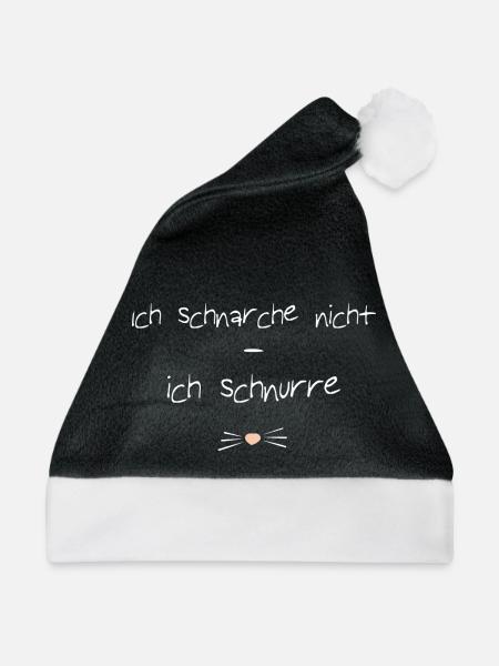 Ich schnarche nicht - ich schnurre - Weihnachtsmütze - Schwarz/Weiß - Vorne