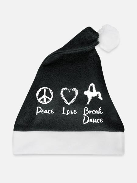Peace Love Break Dance - Weihnachtsmütze - Schwarz/Weiß