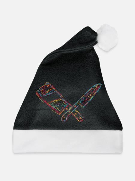 Retro Hackbeil - Weihnachtsmütze - Schwarz/Weiß