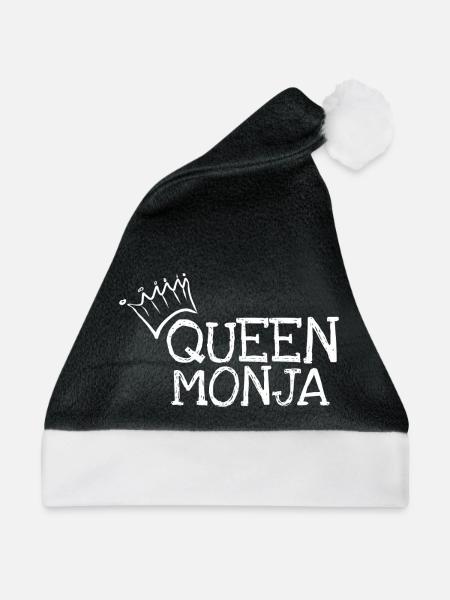 Vorname Monja - Weihnachtsmütze - Schwarz/Weiß