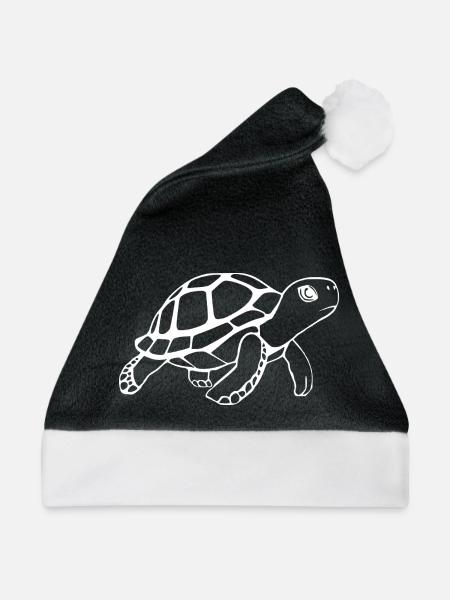 Schildkröten Schildkröten - Weihnachtsmütze - Schwarz/Weiß - Vorne